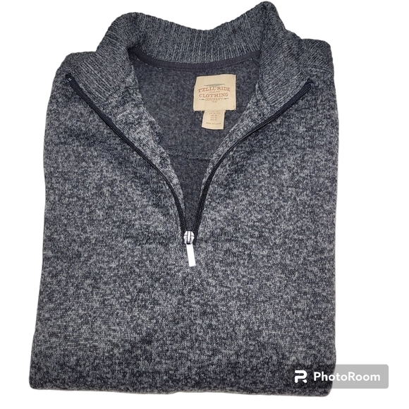 TELLURIDE CLOTHING CO Men's Gray 1/4 Zip High Neck Top/Sweater - Picture 7 of 7